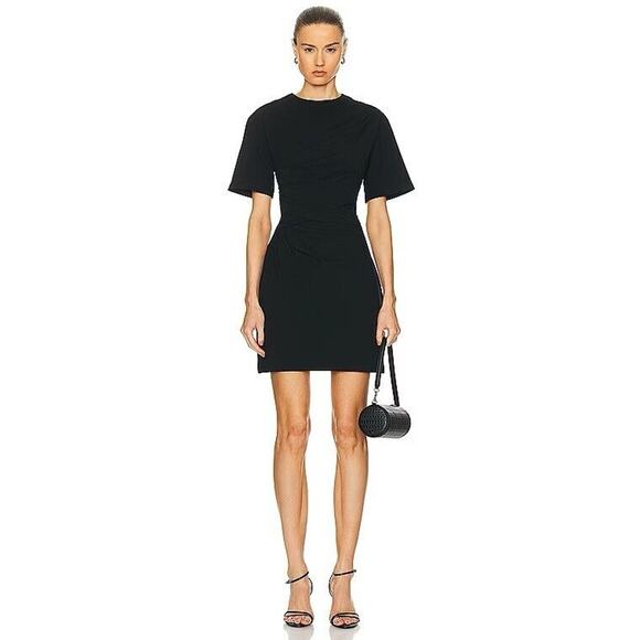 SIMKHAI Women's T Shirt Dress Black Zeus Draped Size Small Light Weight